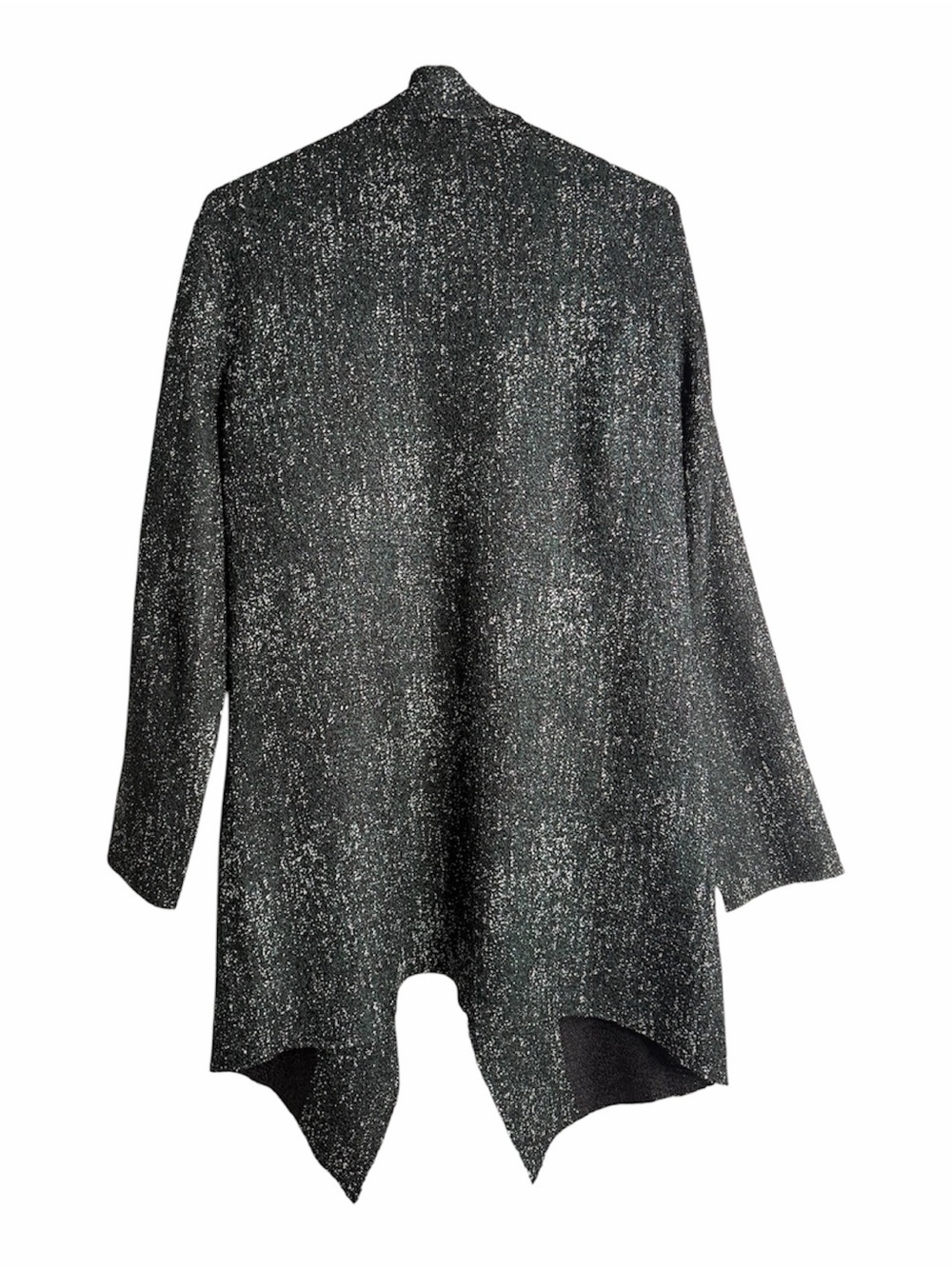 Chico’s Travelers Collection Black Metallic Wrap Size 2 Draped Textured Chic - Picture 3 of 8